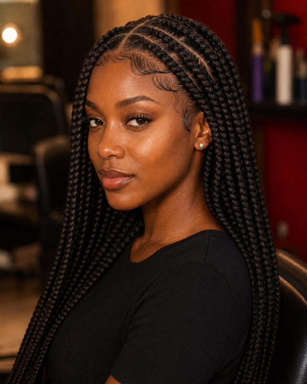 Knotless braids (trecce) donna a La Chic Hair Salon Sondrio